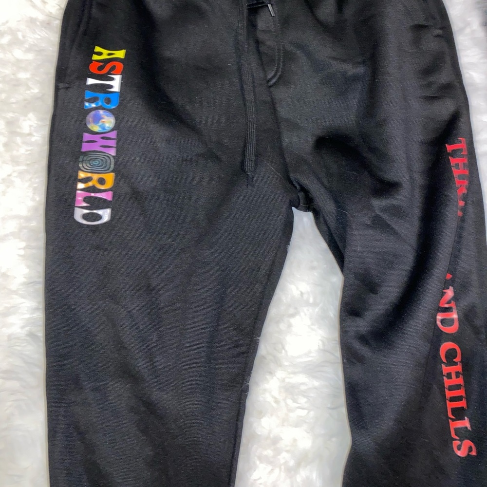 Astroworld Travis Scott Sweatpants Black Size Small